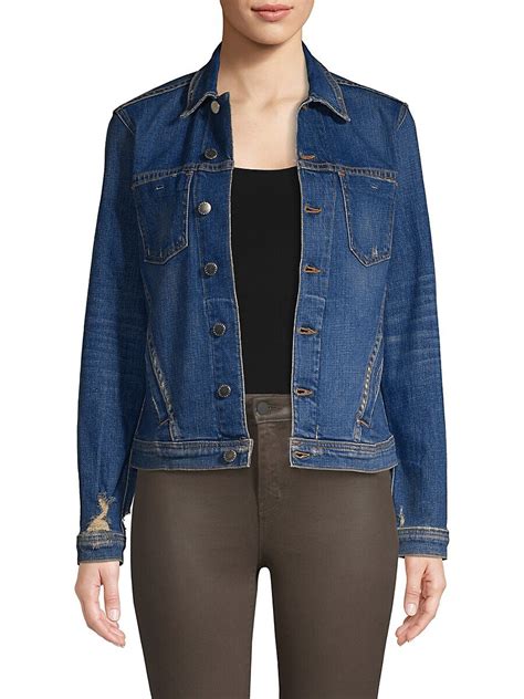 L'AGENCE Celine Distressed Denim Jacket 